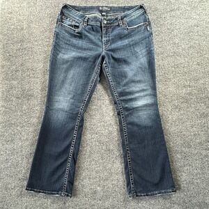 Silver Jeans Suki Surplus Plus Size 18 L32 Dark Wash Bling Bootcut Jeans